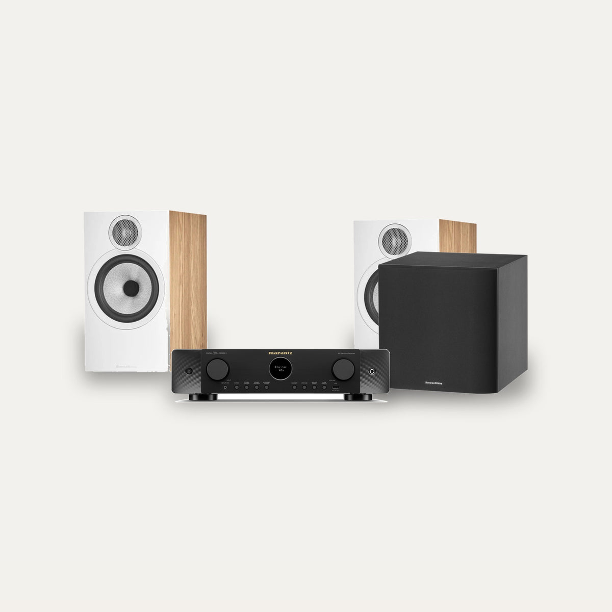 Marantz CINEMA 70s Series 2 + Bowers & Wilkins 606 S3 + ASW608 2.1 Cinema Set – Receiver Finish Black, Speaker Finish Oak