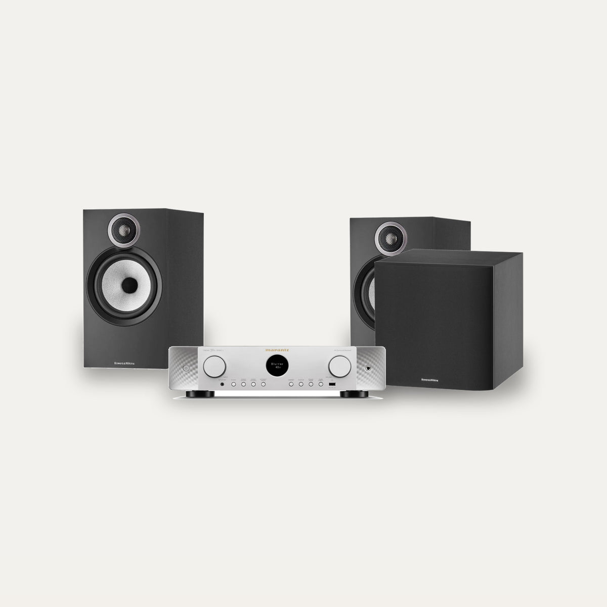 Marantz CINEMA 70s Series 2 + Bowers & Wilkins 606 S3 + ASW608 2.1 Cinema Set – Receiver Finish Silver Gold, Speaker Finish Black