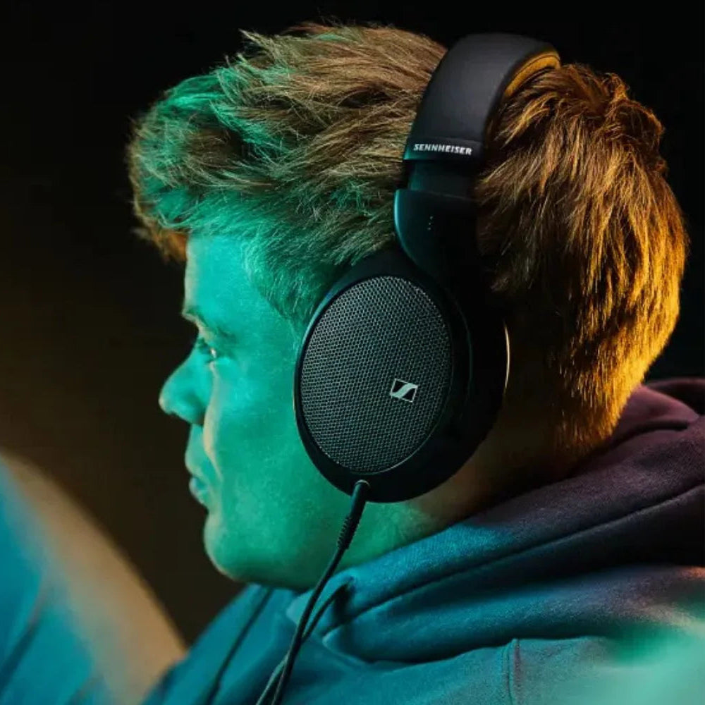 Sennheiser HD 550 wired headphones with over-ear design and cushioned ear cups for comfortable listening.