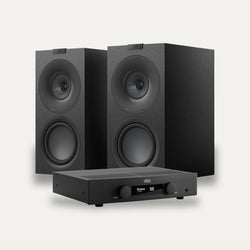Hegel H150 + KEF Q Concerto Meta Streaming System – Amplifier Colour Black, Speaker Finish Satin Black