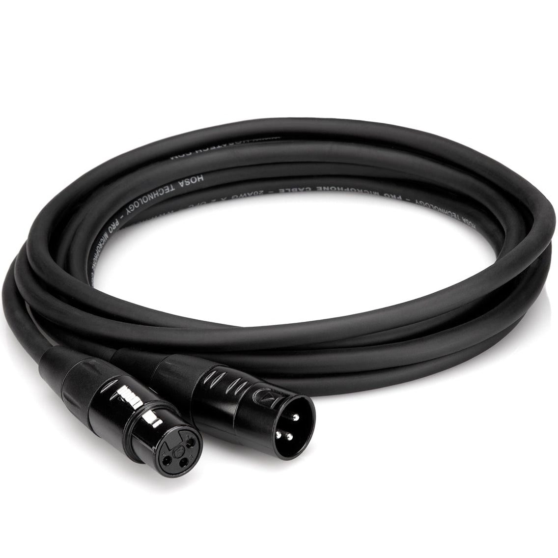 Hosa REAN XLR3-Female to XLR3-Male cable, 3 meters length, showing the connectors and cable in a close-up shot.