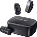 Hollyland Lark A1 Duo creator wireless microphone systems with compact transmitters and receivers for high-quality audio.