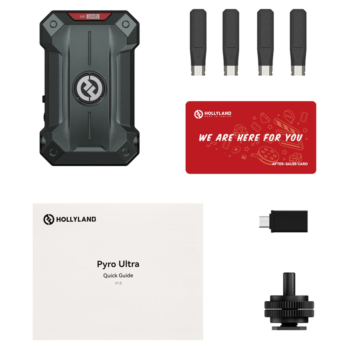 Hollyland Pyro Ultra transmitter package contents