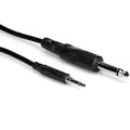 Hosa CMP-305 3.5mm TS - 6.3mm TS Cable 1.5m TRS cable, in white, rear view
