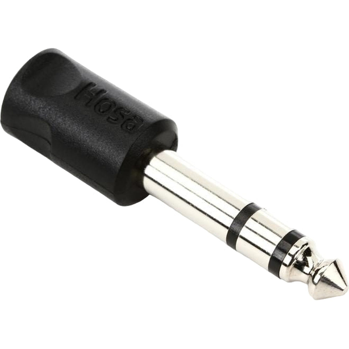 Hosa GPM-103 headphone adapter with 3.5mm TRS female to 6.3mm TRS male connection for audio equipment.