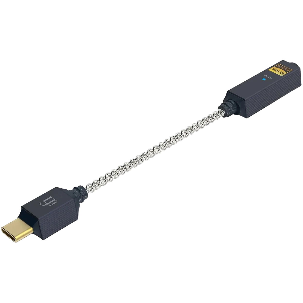 iFi Audio GO link 2 portable headphone amplifier and DAC showing compact design with input and output ports