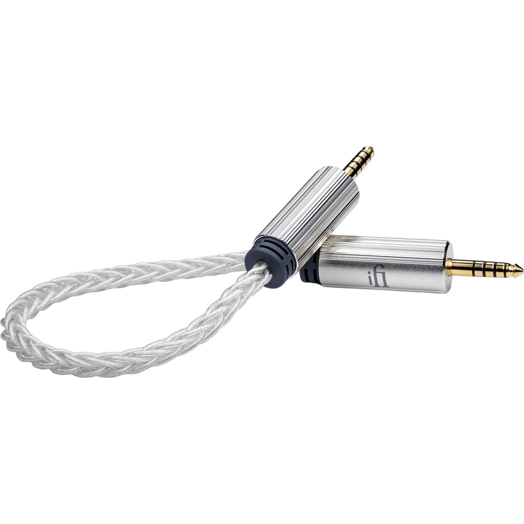 iFi Audio 4.4mm to 4.4mm audio cable showing gold-plated connectors and durable braided cable for high-quality sound connection.