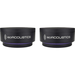 IsoAcoustics ISO-Puck 76 studio monitor stand isolator with black rubber surface and compact design for vibration isolation.