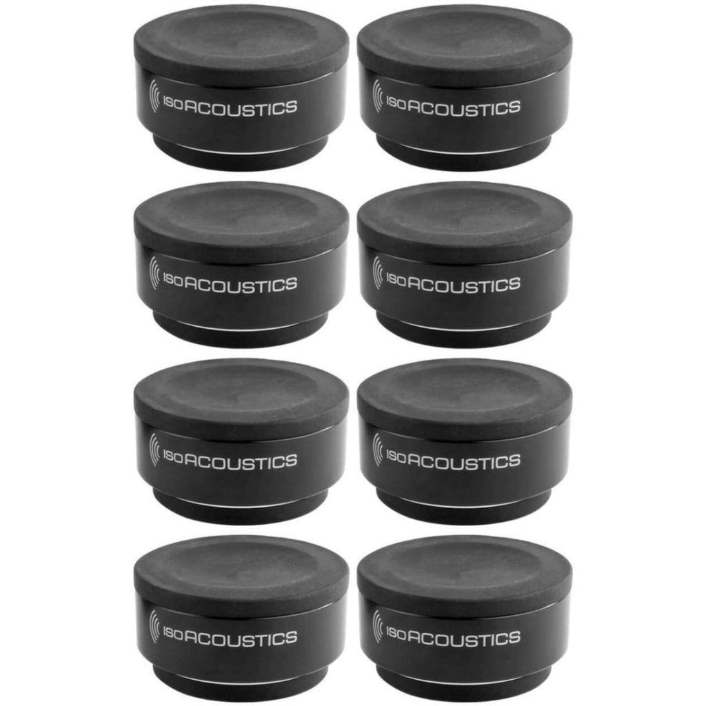IsoAcoustics ISO-Puck Mini studio monitor stand isolator in black, designed to enhance sound clarity and reduce vibrations.