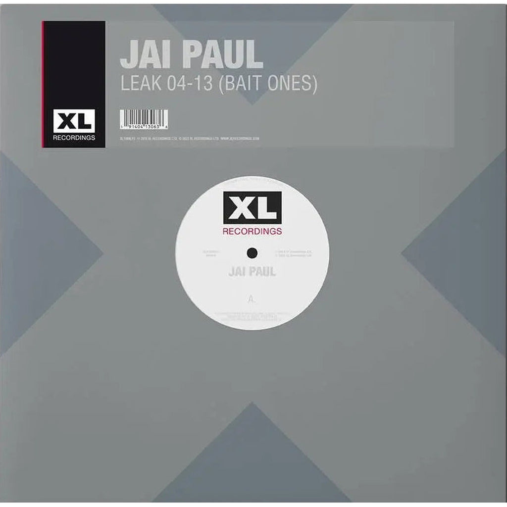 Black vinyl LP of Jai Paul - Leak 04-13 (Bait Ones) electronic album, featuring the XL Recordings branding.