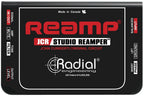 Radial Engineering JCR DI box showing the top view with input/output jacks and control knobs for audio signal management.