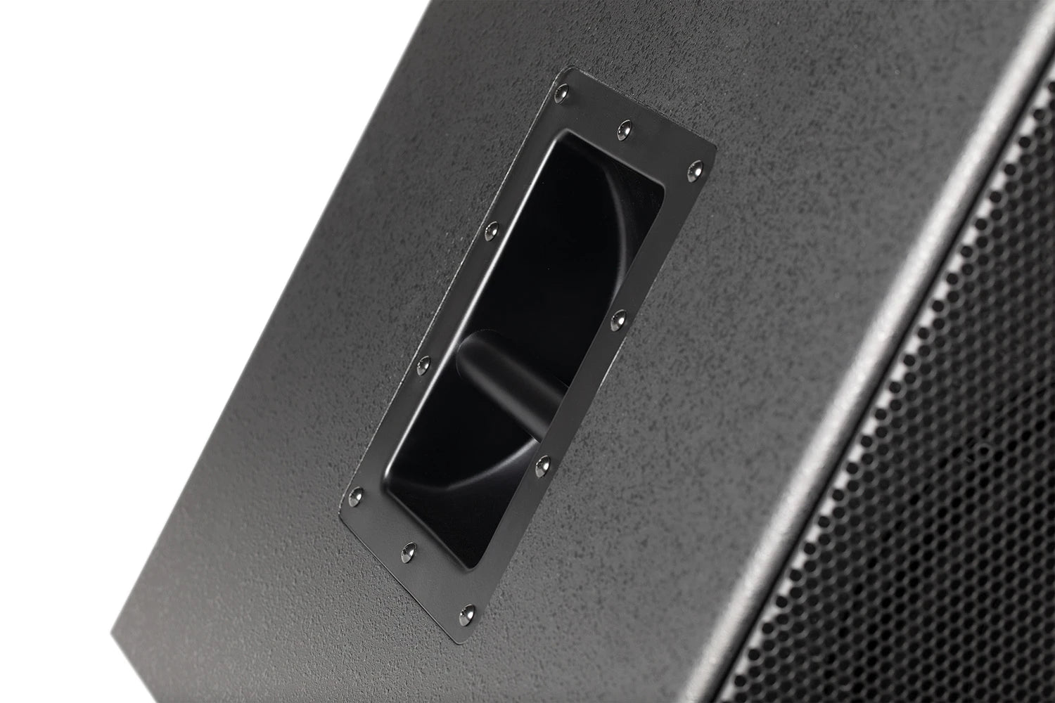 Kali Audio WS-12 V2 subwoofer showing a black speaker with a sturdy enclosure and control panel on the back.