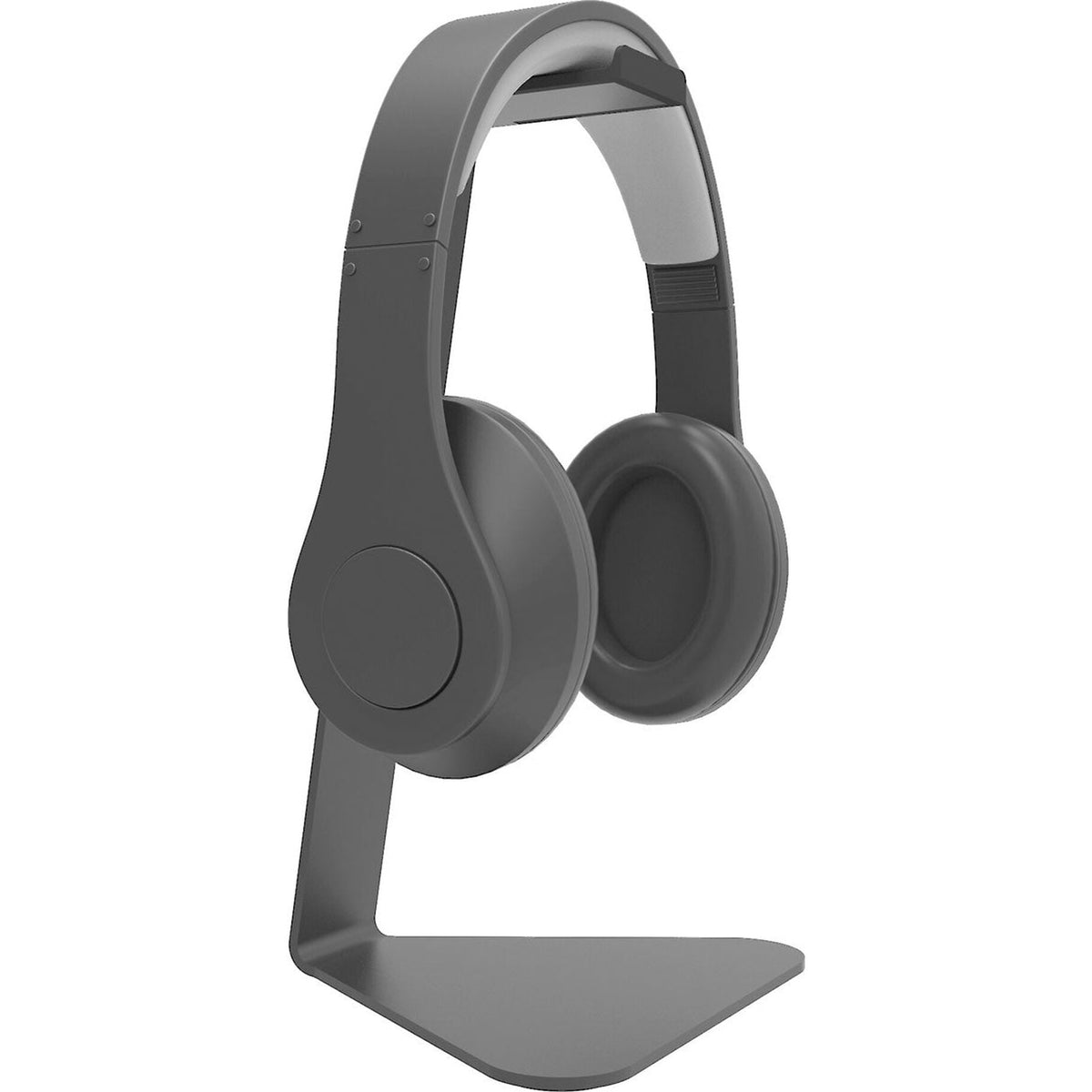 Black Kanto Audio H1 headphone stand with sleek design, showcasing a sturdy support for headphones.