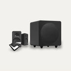 Kanto ORA4 + SUB8V + S4 Stands Desktop 2.1 Set – Speaker Colour Matte Black, Subwoofer Colour Matte Black, Stand Colour Black