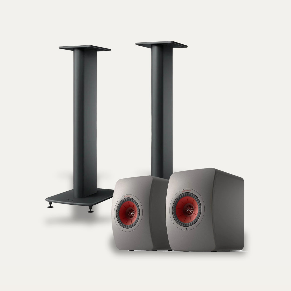 KEF LS50 Wireless II + KEF S2 Stands Wireless Speaker Set – Speaker Colour Gray