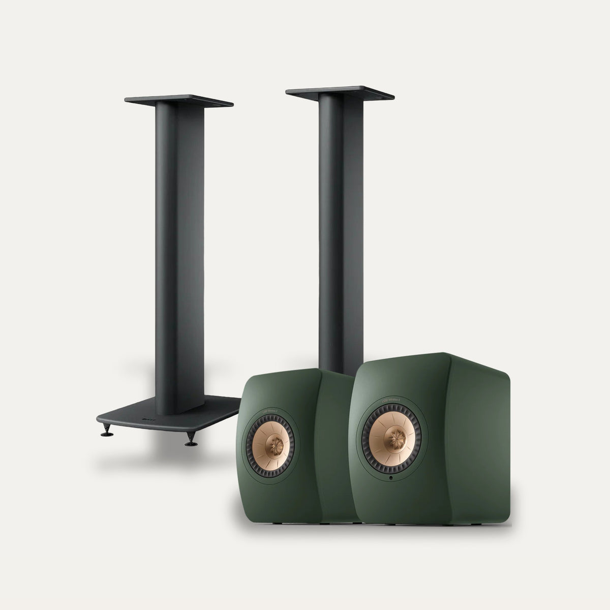 KEF LS50 Wireless II + KEF S2 Stands Wireless Speaker Set – Speaker Colour Green
