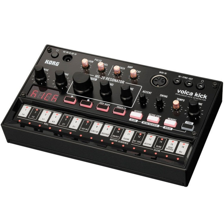 Korg Volca Kick drum machine and sampler with knobs and controls, compact electronic music instrument for beats and sound design