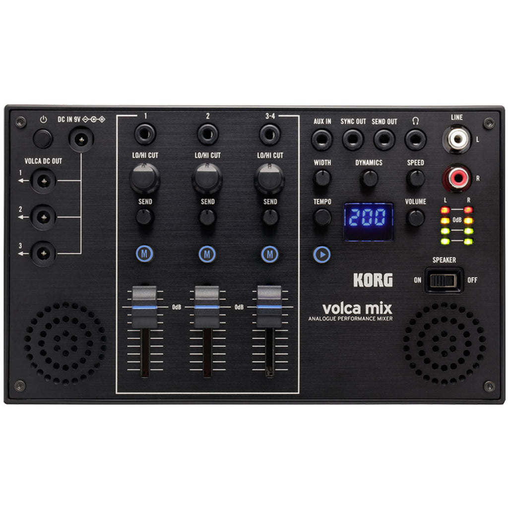 Korg Volca Mix studio mixer with multiple input channels and compact design, ideal for electronic music production.