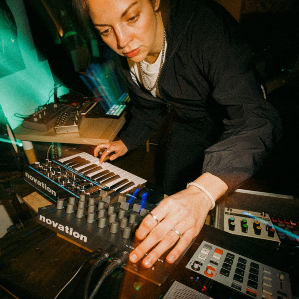 Novation Launch Control XL MK3 MIDI controller with colorful knobs and pads for music production and live performance.