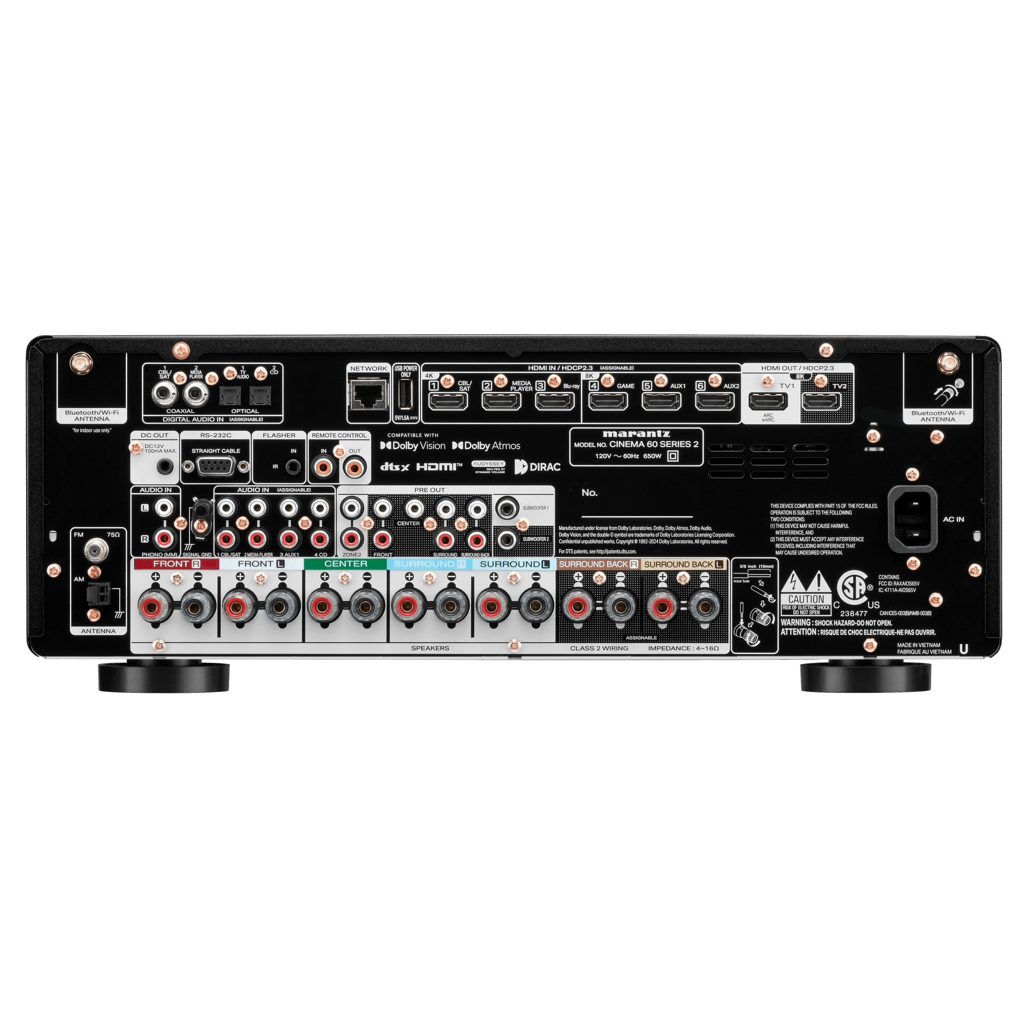 Marantz CINEMA 60 DAB Series 2, rear connections