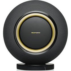 Marantz Horizon wireless speakers in sleek black finish, featuring modern design and multiple connectivity options.