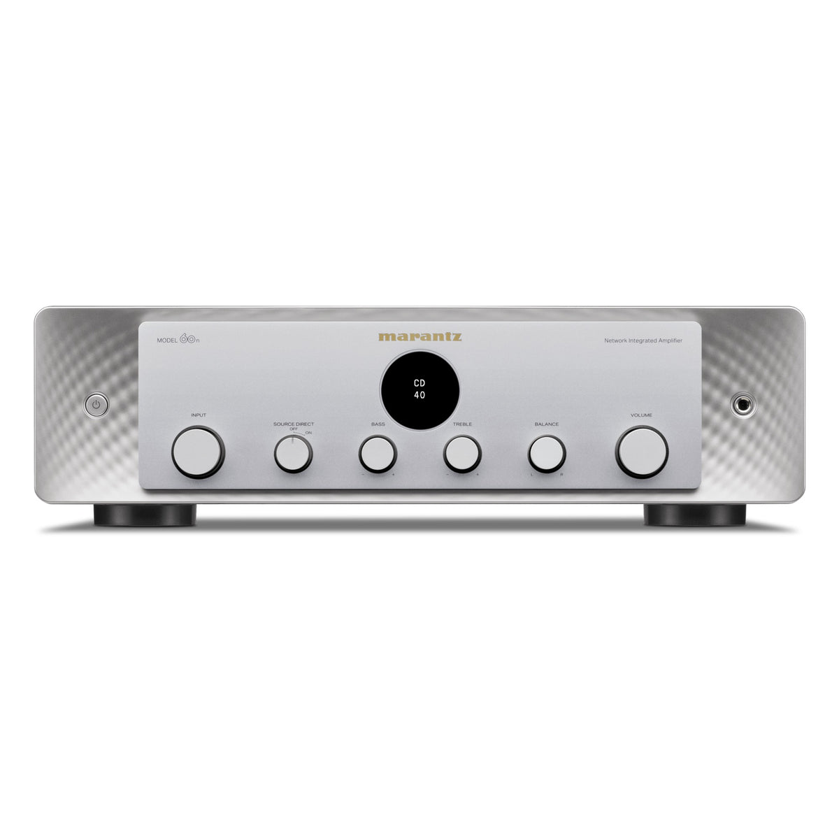 Marantz MODEL 60n stereo amplifier with sleek design and control knobs, showcasing high-quality audio equipment.