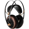 Meze Audio 109 Pro wired headphones with sleek design, over-ear style, and detailed ear cups, shown in a close-up view.