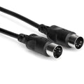 Hosa MID-310BK 3-meter MIDI cable with black connectors, designed for professional music and audio equipment connection.
