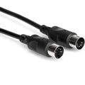 Hosa MID-303BK 1-meter MIDI cable with black connectors, designed for connecting musical instruments and MIDI devices.