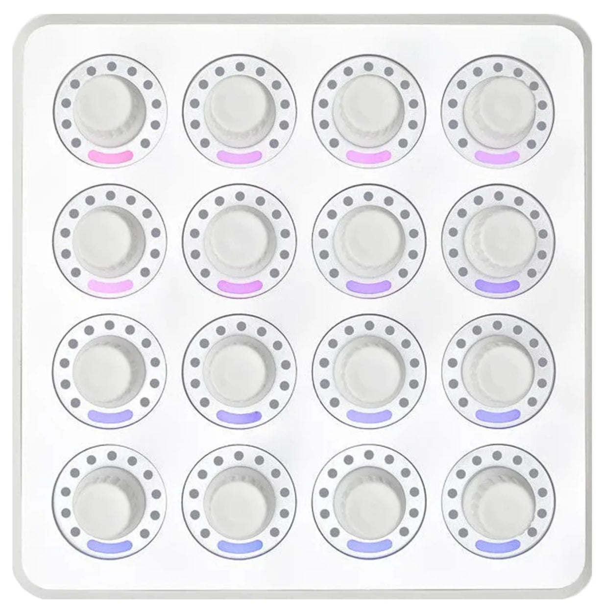 DJ TechTools MIDI Fighter Twister MIDI controller with white top, featuring multiple knobs and buttons for music production.
