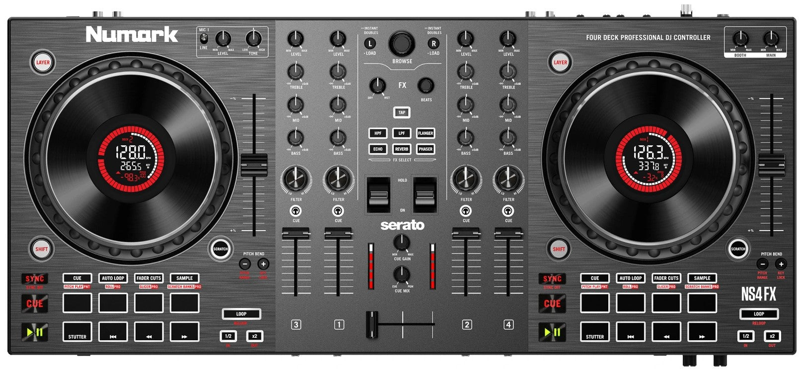 Numark NS4FX | 4-Channel Serato DJ Controller for DJs | Soundium