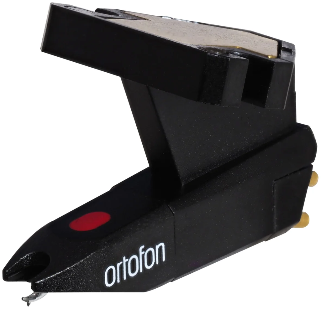 Ortofon OM 5E turntable cartridge with logo, designed for high-quality vinyl record playback and precise sound reproduction.