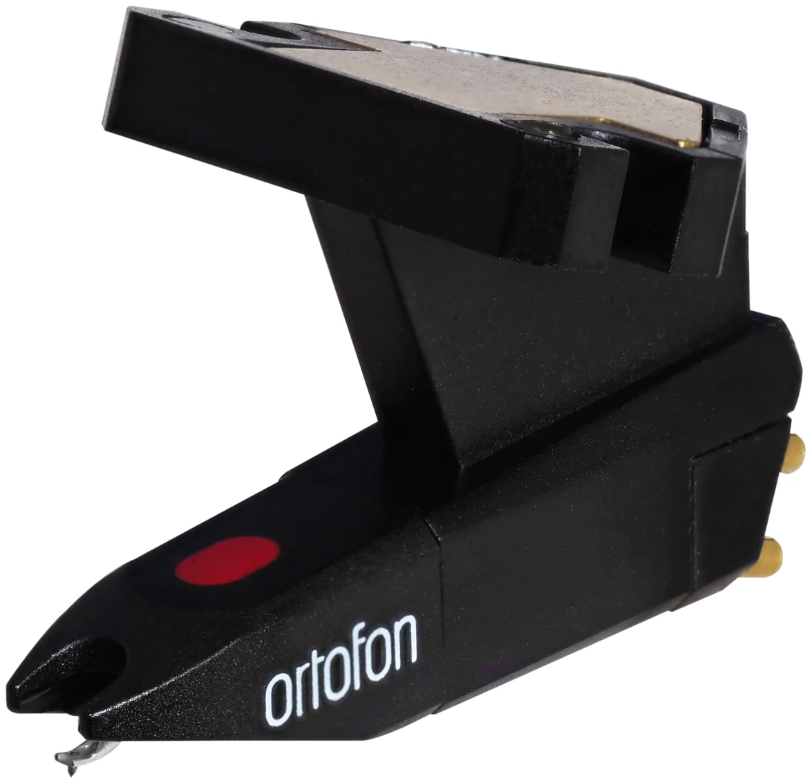 Ortofon OM 5E turntable cartridge with logo, designed for high-quality vinyl record playback and precise sound reproduction.