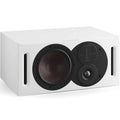 DALI Opticon Vokal MK2 white center speaker with sleek design and high-quality audio components for home theater systems.