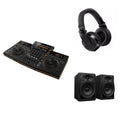 Pioneer DJ Opus-Quad Studio DJ bundle with mixing console, headphones, and accessories for professional music mixing.