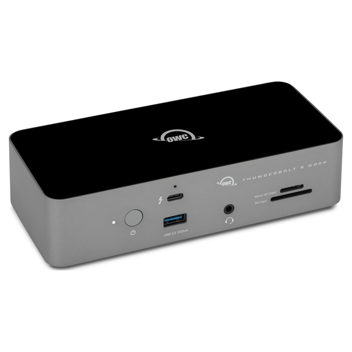 OWC Thunderbolt 5 Dock, front three-quarter view