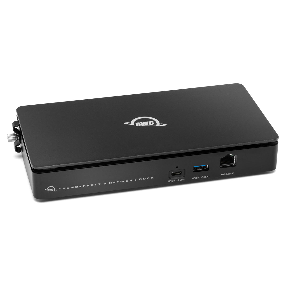OWC Thunderbolt 5 Dual 10GbE Network Dock, front three-quarter view