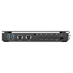 OWC Thunderbolt 5 Dual 10GbE Network Dock, rear view with dual 10GbE, Thunderbolt 5 and USB-A ports