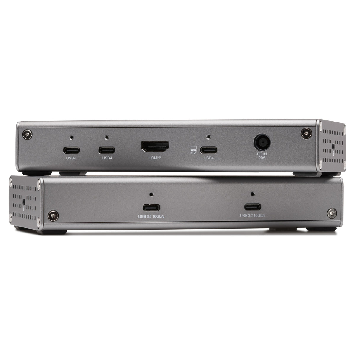 OWC USB4 Hub, two units stacked showing front and rear