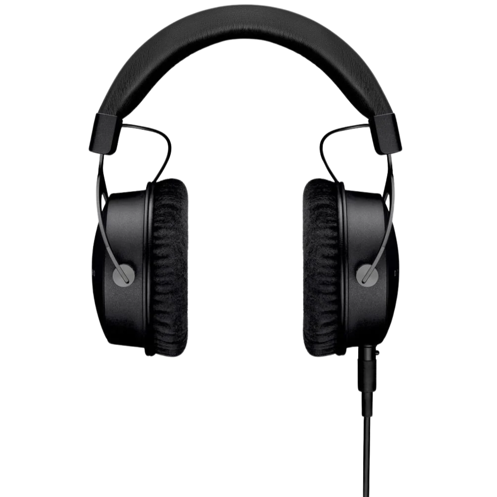 Beyerdynamic DT 1770 Pro MK2 studio headphones with over-ear design, black ear cups, and adjustable headband, side view.