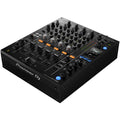 Pioneer DJM-750MK2 DJ mixer with multiple knobs and faders, professional audio equipment for DJs, black finish