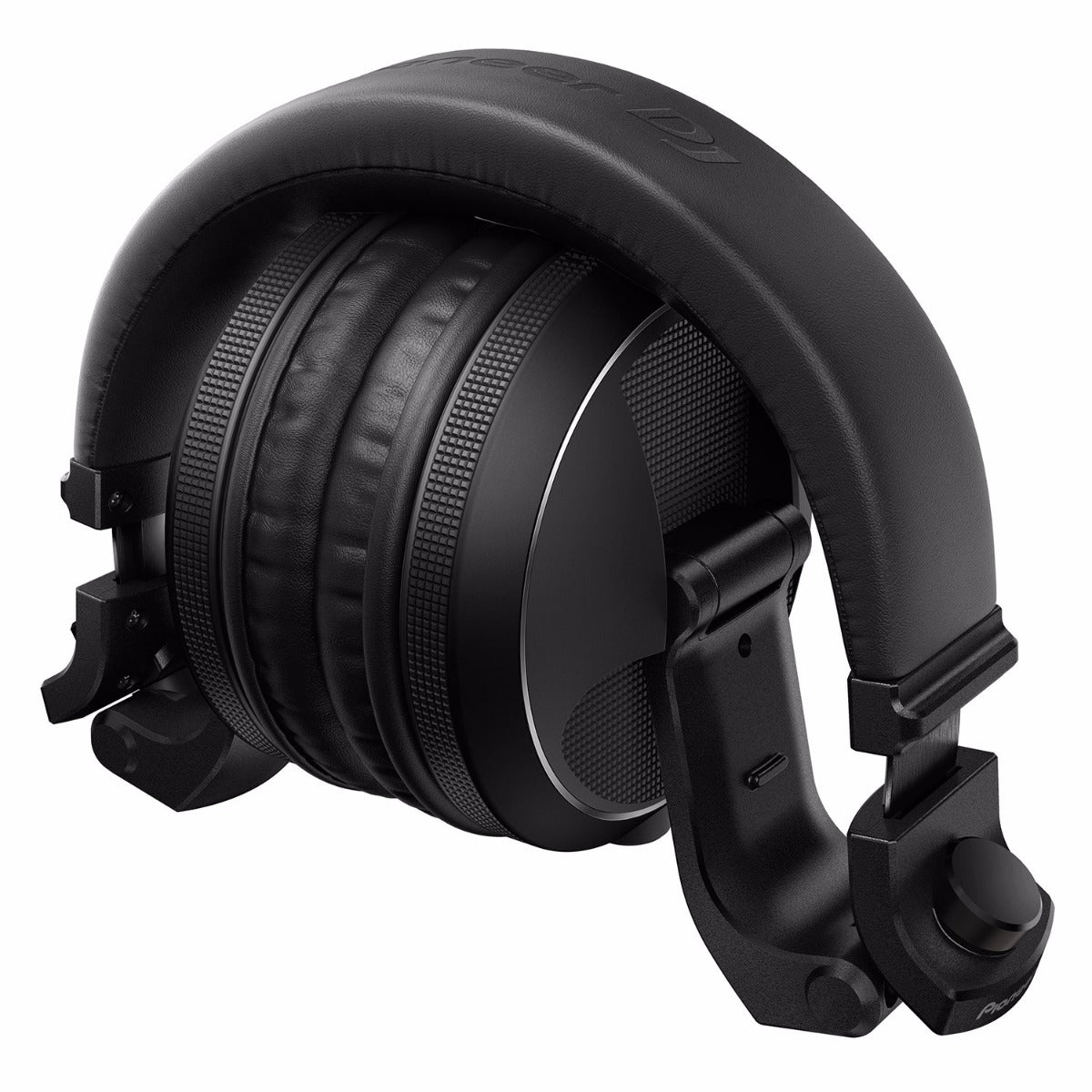 Pioneer DJ HDJ-X5 DJ headphones with black ear cups and adjustable headband, designed for professional audio monitoring.