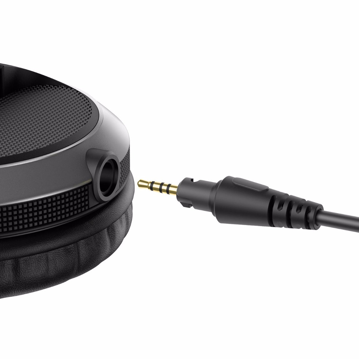 Pioneer DJ HDJ-X5 black DJ headphones with padded ear cups and adjustable headband, designed for professional audio monitoring.