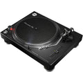 Pioneer DJ PLX-500 DJ turntable with pitch control and slip mat, black color, designed for professional and amateur DJs.