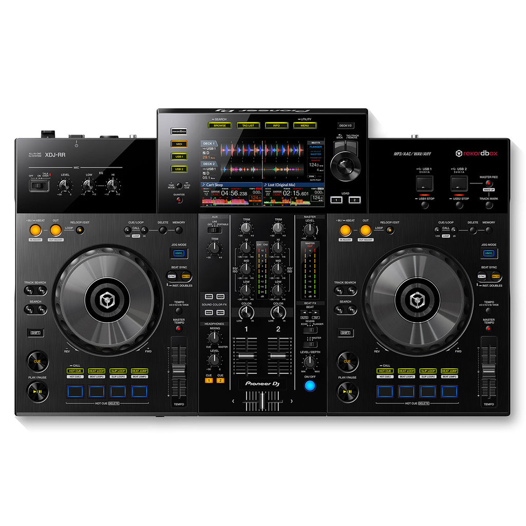 Pioneer DJ XDJ-RR DJ media player with jog wheels, controls, and display for professional DJ performances.