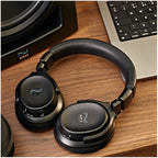 Kali Audio HP-1 studio headphones with black over-ear design and padded headband, designed for professional audio monitoring.