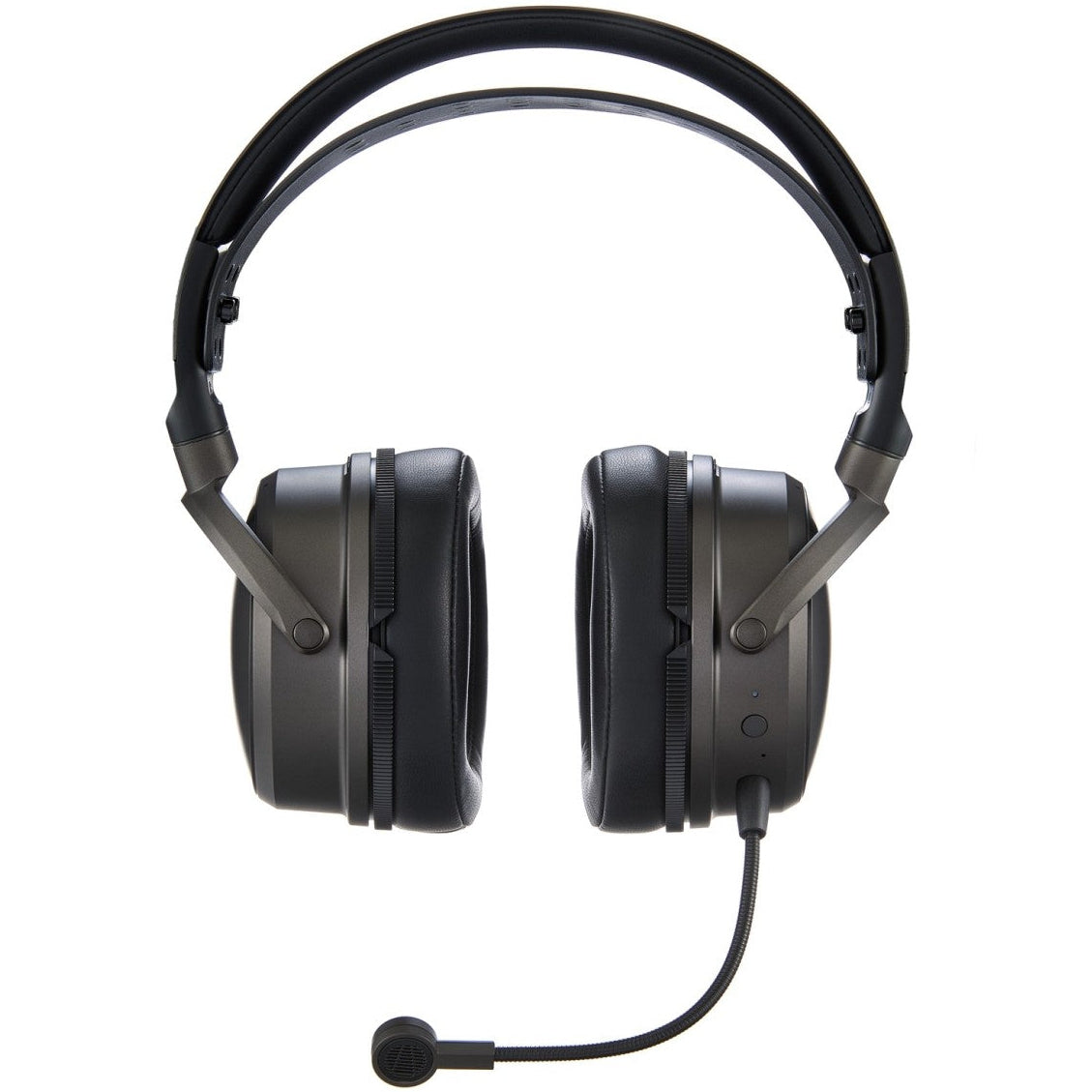 Audeze Maxwell 2 Playstation Edition gaming headphones with over-ear design and adjustable headband, black and gray color.