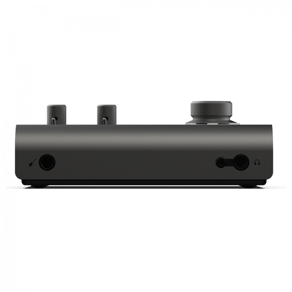 Audient iD14 MK2 audio interface with dual combo inputs, sleek design, and professional-level controls for high-quality music recording.