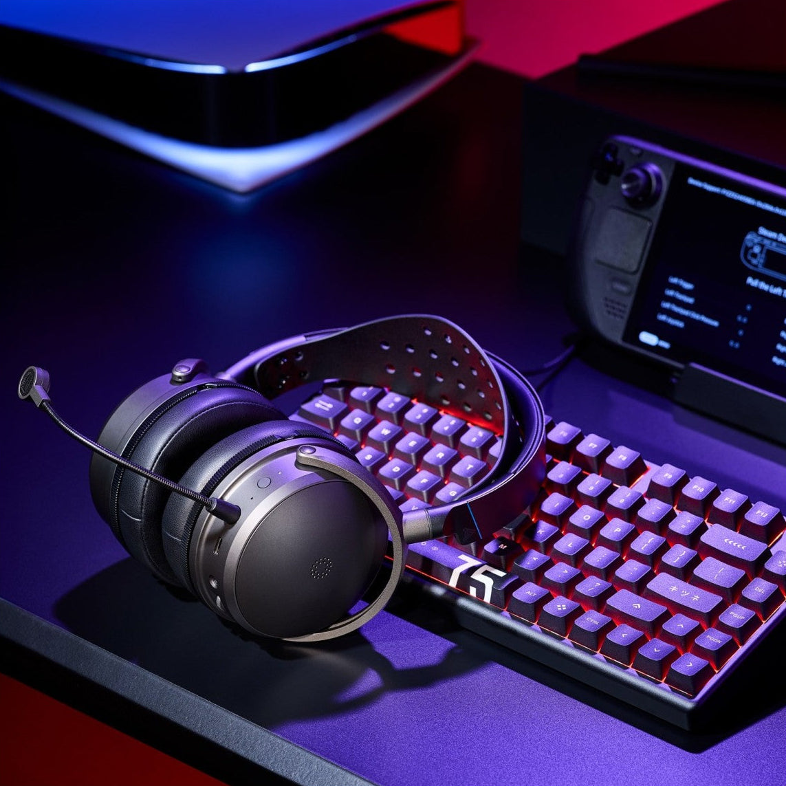 Audeze Maxwell 2 gaming headphones for PlayStation, over-ear design with plush ear cups and adjustable headband.