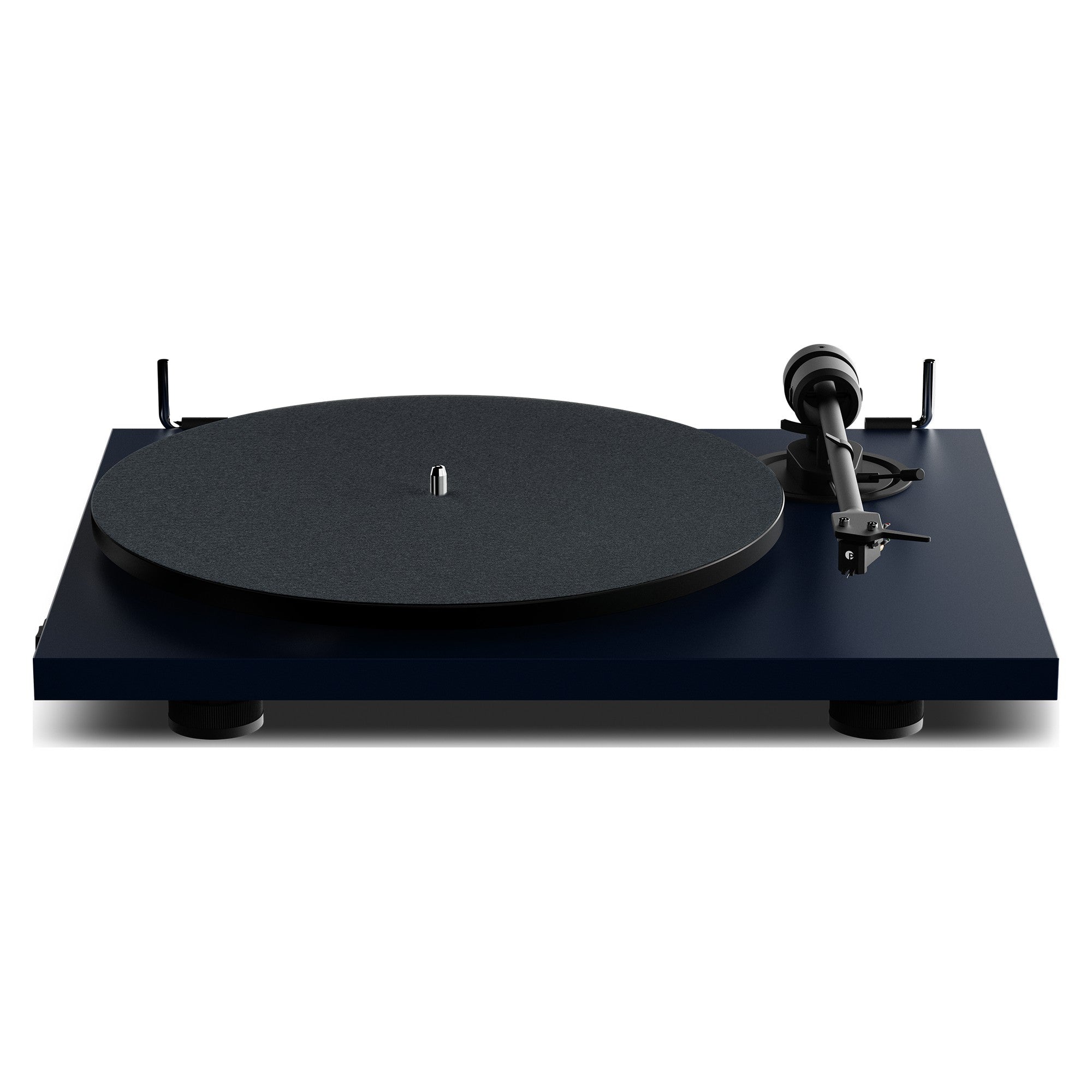Pro-Ject E1.2 BT Steel Blue turntable, front view